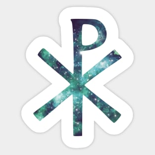 Chi Rho with space art Sticker